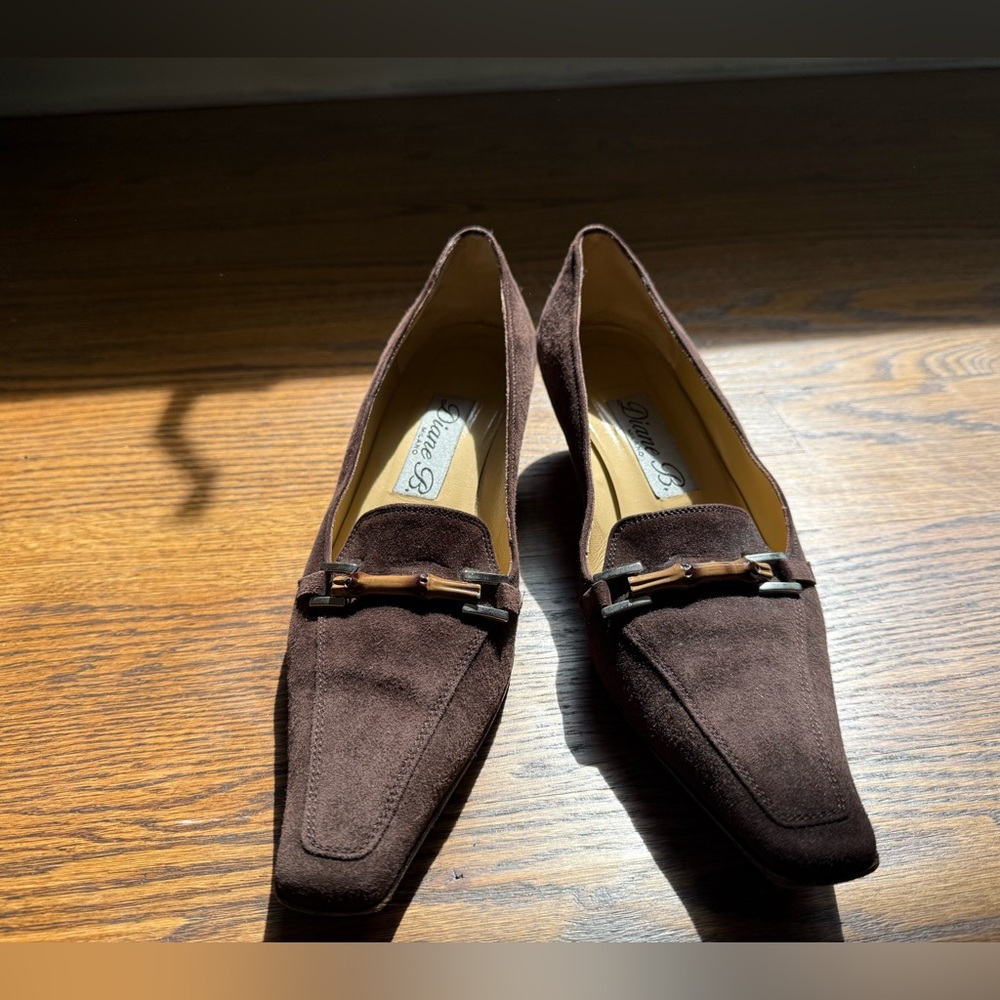 Vintage Roger Salle Brown Suede Loafer Pumps Size: 9